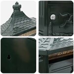 vidaXL Boîte aux lettres murale avec stockage Vert 40.5 x 15.5 x 44 cm