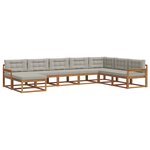 vidaXL Ensemble de canapés d'extérieur 8 pc Gris Naturel et Clair