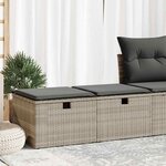 vidaXL Salon de jardin 2 Pièces avec coussins gris clair polyrotin acacia
