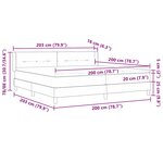 vidaXL Lit à Ressorts avec matelas Bleu 200 x 200 cm tissu