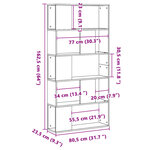 vidaXL Bibliothèque 5 niveaux gris béton bois d'ingénierie