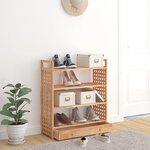 vidaXL Meuble à chaussures avec tiroir 70x27x81cm Bois massif de noyer