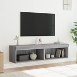 vidaXL Meubles TV avec lumières LED 2 Pièces sonoma gris 60x30x30 cm