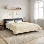 vidaXL Duvet d'hiver Crème 220 x 240 cm Microfibre et polaire Teddy