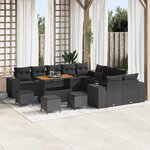 vidaXL Ensemble de canapé de jardin 14 Pièces Noir 110 x 55 x 71 cm