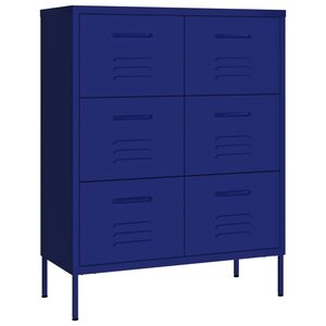 vidaXL Armoire à tiroirs Bleu marine 80x35x101 5 cm Acier