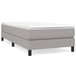 vidaXL Sommier à lattes de lit avec matelas Gris clair 90x200 cm Tissu