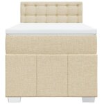 vidaXL Sommier à lattes de lit avec matelas Crème 80x200 cm Tissu