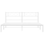 vidaXL Cadre de lit métal sans matelas et tête de lit blanc 193x203 cm