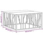 vidaXL Table basse argenté acier inoxydable/bois massif récupération
