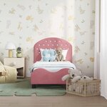 vidaXL Cadre de lit pour tout-petit avec tête de lit Rose 70 x 140 cm