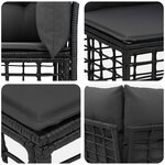 vidaXL Ensemble de canapés d'extérieur Noir et Gris foncé Polyester