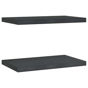 vidaXL Étagères murales 2 Pièces 50x30x3 cm noir acier inoxydable