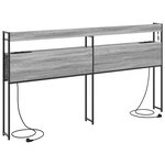 vidaXL Tête de lit avec étagère Sonoma gris 200 cm Bois d'ingénierie