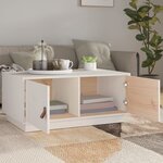 vidaXL Table basse Blanc 80x50x35 cm Bois massif de pin