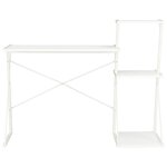 Bureau table poste de travail meuble d'ordinateur informatique étude avec étagère 116 x 50 x 93 cm blanc 02_0023476