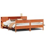 vidaXL Lit bibliothèque sans matelas cire marron 200x200 cm pin massif
