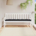 vidaXL Coussin de banc de jardin noir 180x50x7 cm tissu oxford