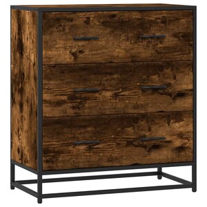 vidaXL Buffet chêne fumé 68x35x76 cm bois d'ingénierie et métal