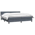 vidaXL Sommier à lattes de lit et matelas gris foncé 180x210cm velours