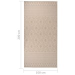 vidaXL Tapis à tissage plat d'extérieur 100x200 cm Rayures brunes
