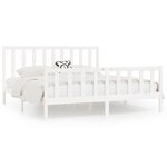 vidaXL Cadre de lit sans matelas blanc 200x200 cm bois massif