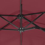 vidaXL Parasol de jardin à double tête rouge bordeaux 316x145 cm
