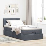 vidaXL Cadre de lit ottoman avec matelas gris foncé 90x190 cm velours