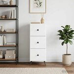 vidaXL Armoire à tiroirs Blanc 33 x 34 5 x 90 cm Bois d'ingénierie