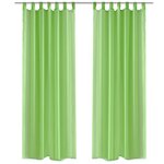 vidaXL Rideau fin Vert pomme 140x175 cm 2 Pièces