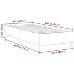 vidaXL Cadre de lit Gris clair 90x200 cm Tissu en velours côtelé