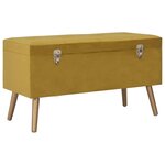 Tabourets de rangement 3 pièces jaune moutarde velours 02_0010922