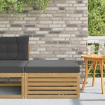 vidaXL Pouf d'Extérieur Bois d'Acacia Massif Blanc