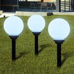 vidaXL Lampes d'allée à LED 3 Pièces 20 cm avec piquet de sol