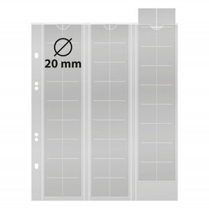 Feuilles numismatiques Multi-Collect pour 54 monnaies jusqu'à 20 mm. Intercalaires - Rouge