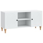 vidaXL Meuble TV Blanc 102 x 34 5 x 50 cm Bois d'ingénierie