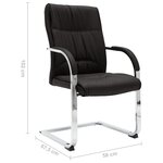 Chaise fauteuil siège de bureau informatique étude cantilever similicuir noir 02_0023996