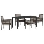 vidaXL Ensemble de salle à manger pour jardin 5 Pièces Marron Poly rotin