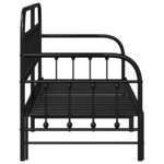 vidaXL Cadre de lit de jour Noir 80 x 200 cm Acier enduit de poudre