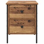 vidaXL Cabinet de Chevet avec tiroir Bois ancien 40 x 42 x 50 cm