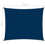 vidaXL Voile de parasol Tissu Oxford rectangulaire 3x4 5 m Bleu