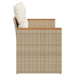 vidaXL Canapé de jardin avec coussins 2 places beige résine tressée