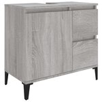 vidaXL Ensemble d'armoires de salle de bain 3 Pièces sonoma gris