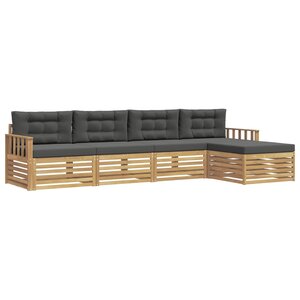 vidaXL Ensemble de canapés d'extérieur 5 pc Blanc et anthracite