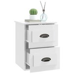 vidaXL Table de chevet murale blanc brillant 41 5x36x53 cm