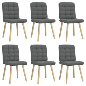 vidaXL Chaises à manger lot de 6 gris foncé tissu