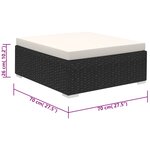 vidaXL Salon de jardin 6 Pièces avec coussins résine tressée noir