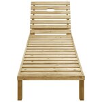 vidaXL Chaise longue avec coussin noir Bois de pin imprégné