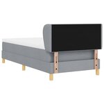vidaXL Lit à Ressorts avec Matelas Crème 90x200 cm Tissu Gris clair
