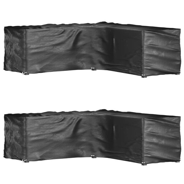 vidaXL Housses de salon de jardin en forme de L 2 Pièces 16 œillets